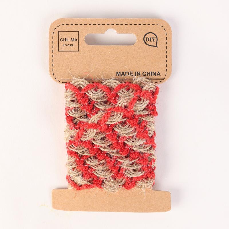 1Cm Cor Tecida Semicircular Corda de Cânhamo, Renda de Cânhamo Oca, Acessórios DIY Feitos à Mão