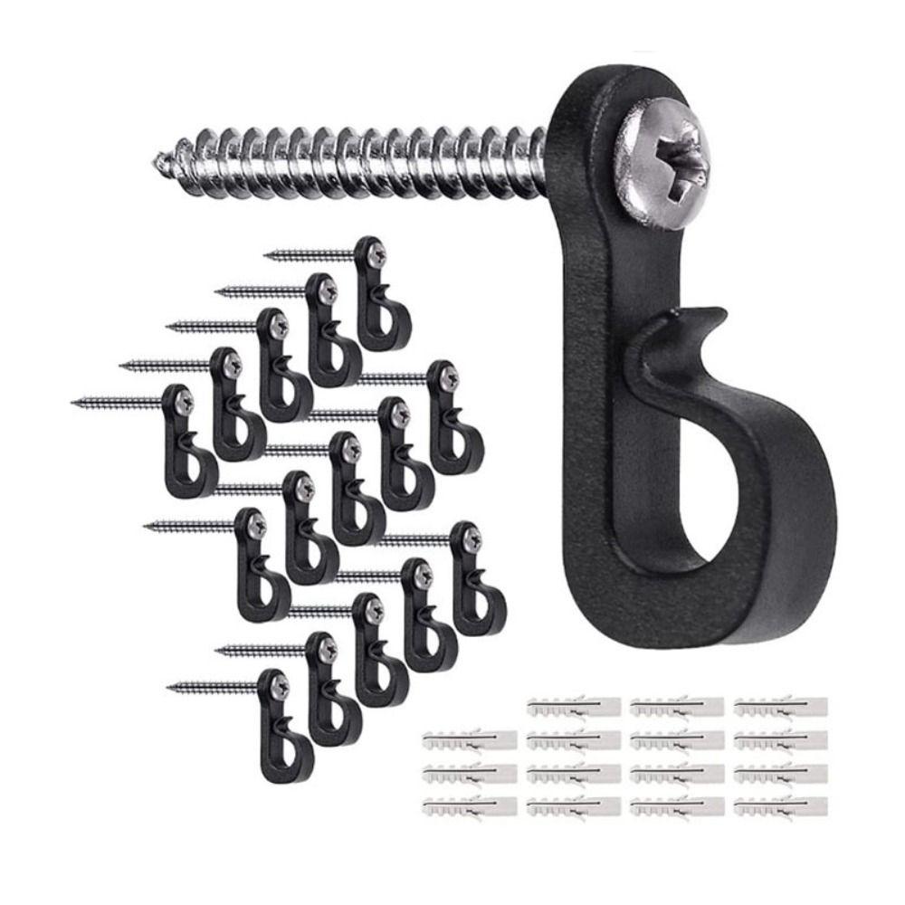New With Screw Lights Hook Plastic Black White String Light Hangers Potted Wind Chimes Hook Party