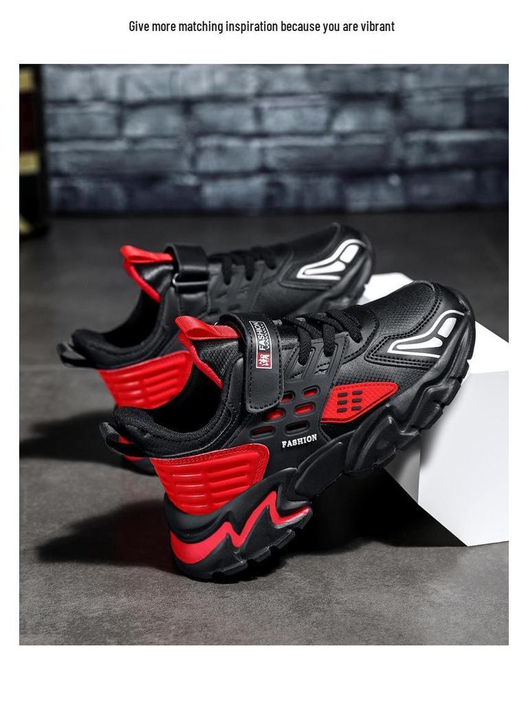 Dětské voděodolné protiskluzové kožené sportovní boty s magickou páskou pro chlapce