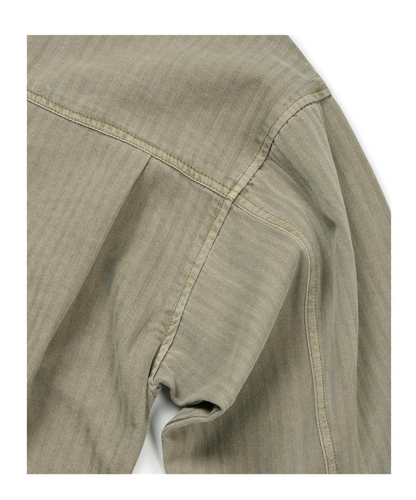 ETCE (Base) Herringbone Washed Pocket Shirt (Beige)