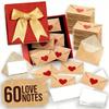 60/30 Stück Mini Romantisches Herz Mini-Umschläge Leere Valentinstagskarten Valentinskartenhalter für Freund Freundin Geschenke