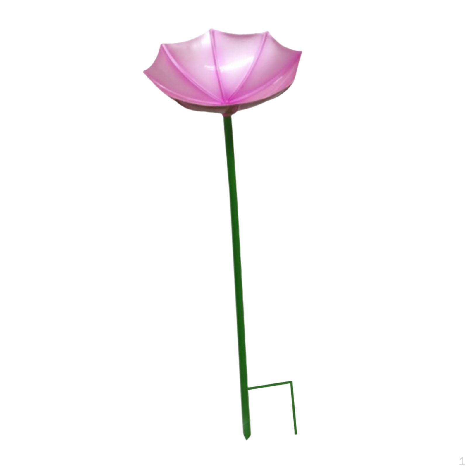 

Bee Feeder Stake with Bird Bath Iron Garden Ornament for Backyard Use розовый