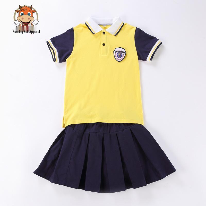 Children's Cotton Short Sleeve School Sports Uniform Set - Summer Edition