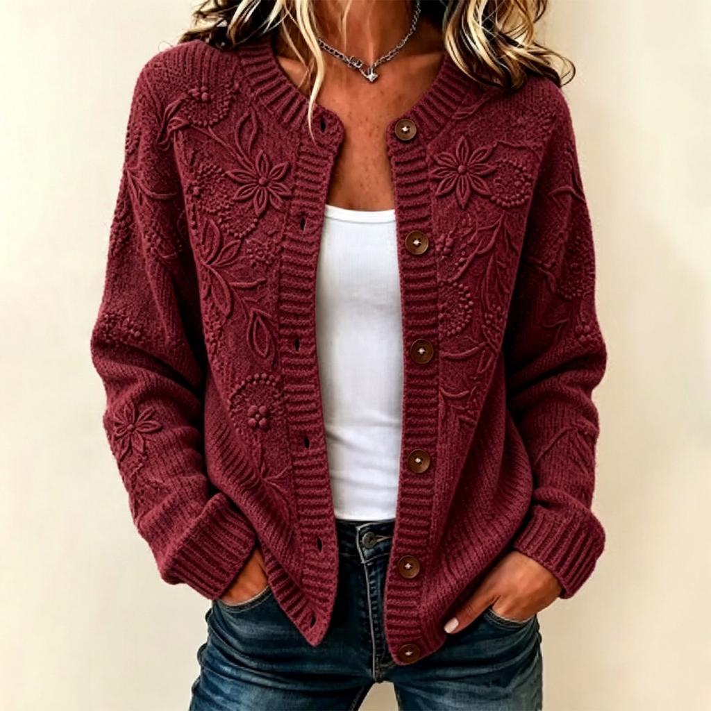 Women's Striped Print Long Sleeve Knit Cardigan Button Front Casual Sweater