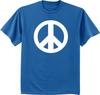 Mens T-shirt Peace Sign Design Tee Shirt for Men Peace Symbol Tshirt Blue