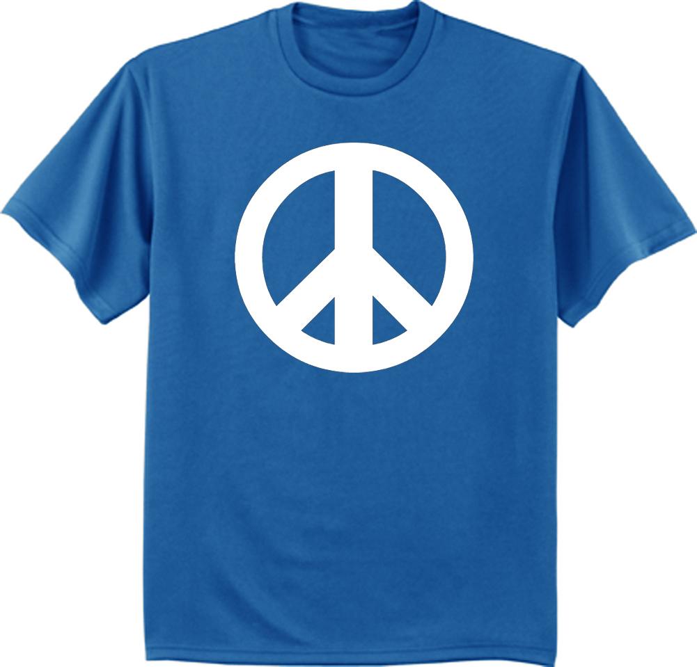 Mens t-shirt peace sign design tee shirt for men peace symbol tshirt blue XXXL