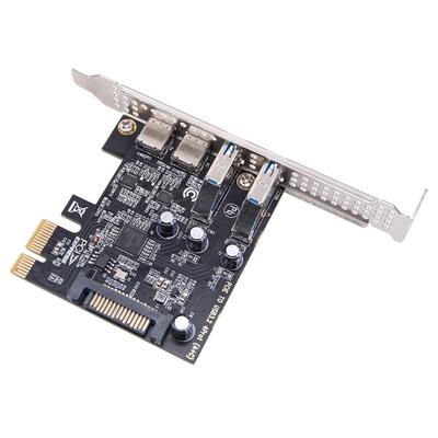 Xiwai 1x USB Express Card Gen1 5Gbps Dual Female To Adapter uPD720201 with Low Profile Bracket PCI-E USB3.1 Type-A & Type-C USB-C PCI-E