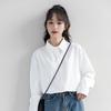 Women's Spring White Long Sleeve Korean Style Layering Shirt - Versatile Student Outerwear