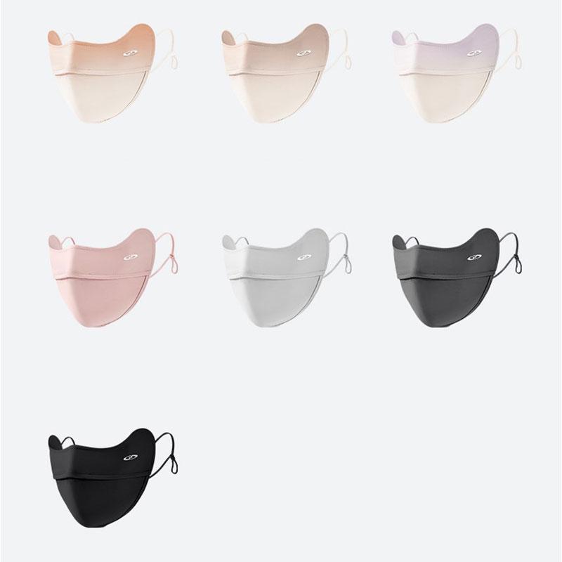 Summer Ice Silk Uv Protection Face Mask For Men, Outdoor Sun Shield Face Cover With Eye Corner Guard