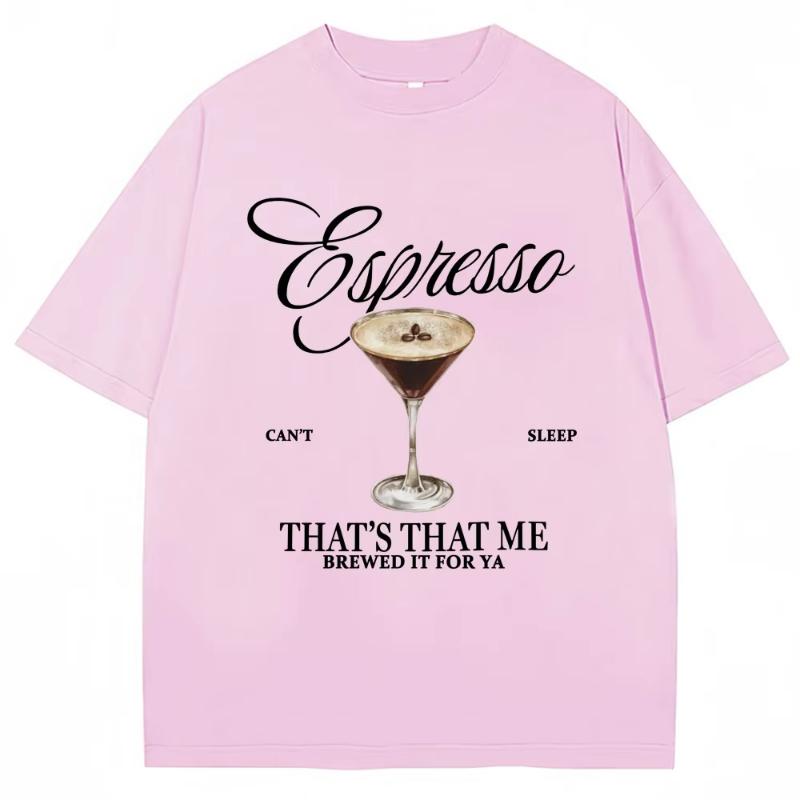 Fashion Sabrina Carpenter Espresso Martini Print T Shirt Aesthetic Men Women T-shirts Loose Casual Soft Cotton Tops