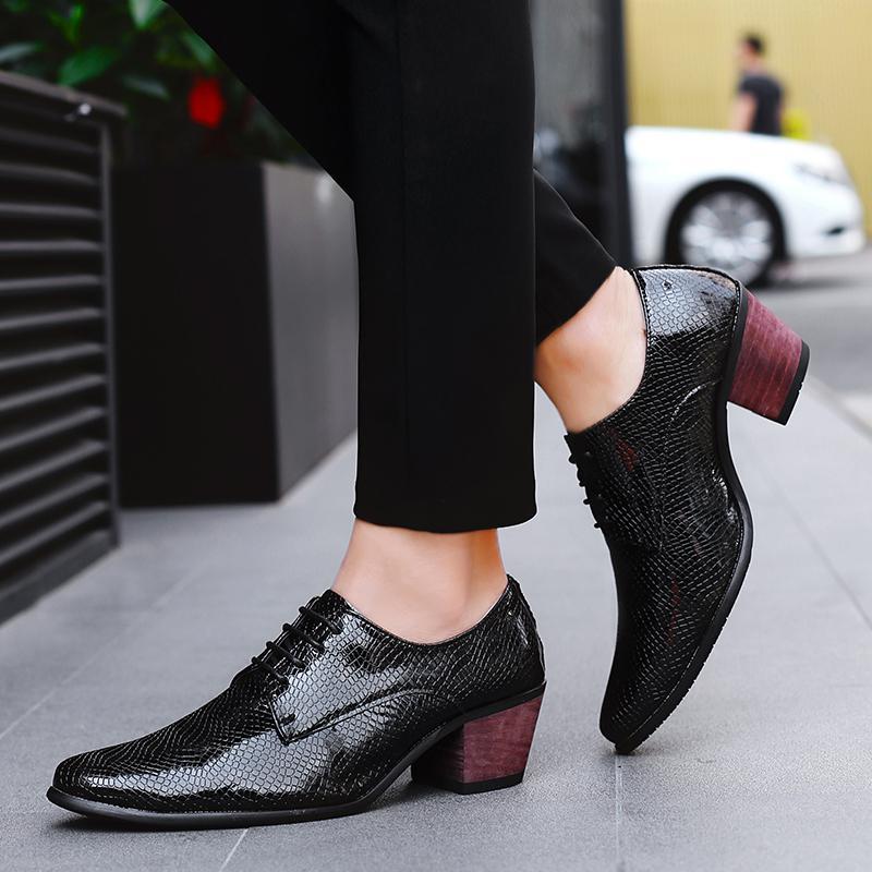 

Men s heightening shoes British pointed hair stylist leather shoes leathershoes 44 червоний