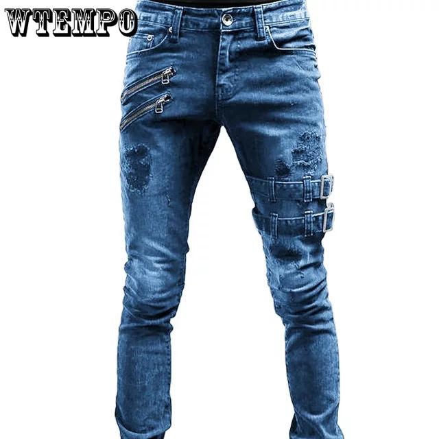 Evropa a Spojené státy motorkářská osobnost elastické malé nohavice džíny