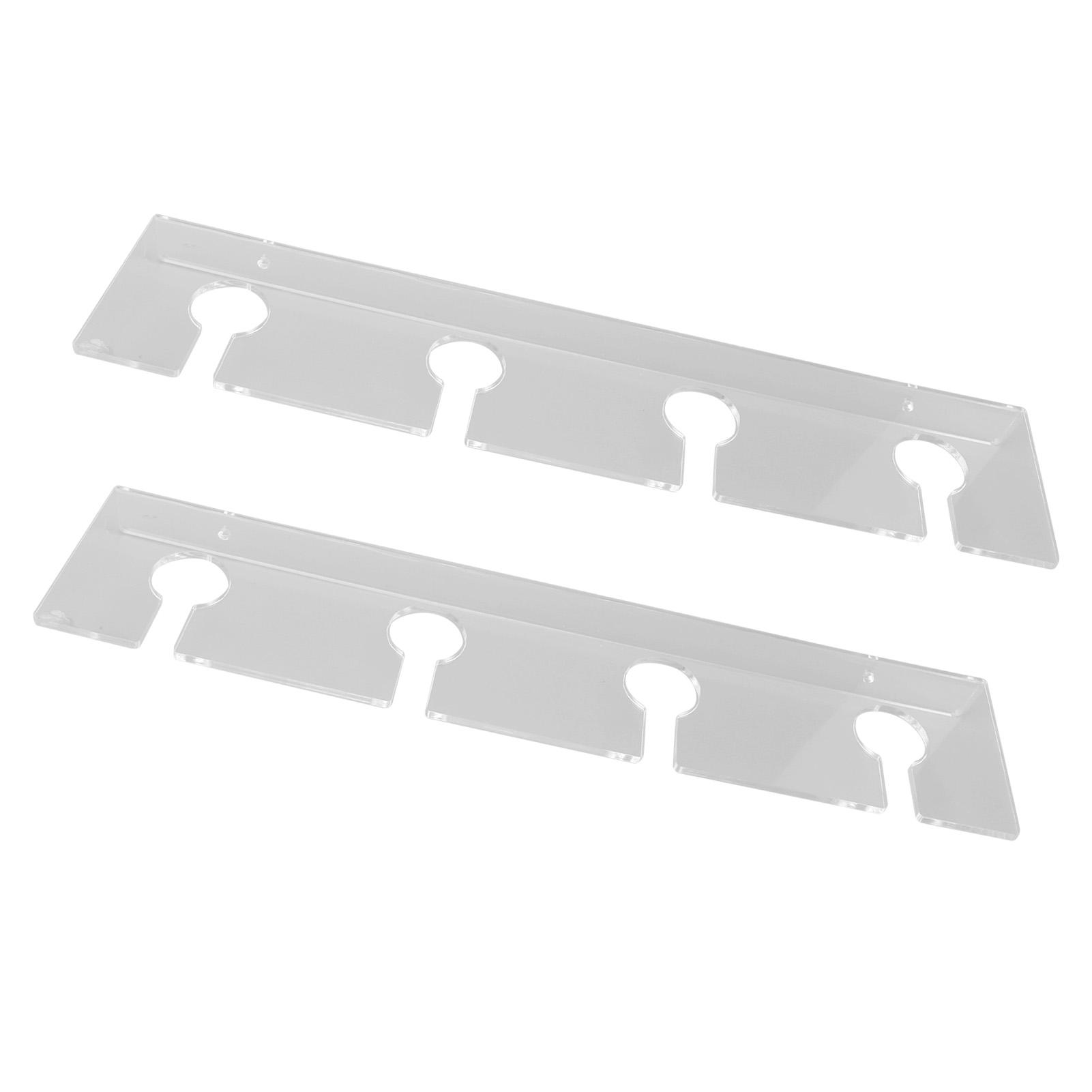 

2Pcs Wall Mounted Acrylic Wine Glass Holder Space Saving Stemware Hanging Rack Under Cabinet Wine Glass Rack for 8 Stemmed Glasses