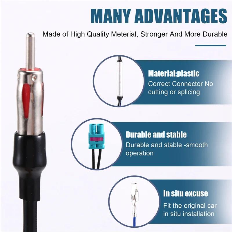 Dual Head Car Radio Antenna Connection Cable with Amplifier