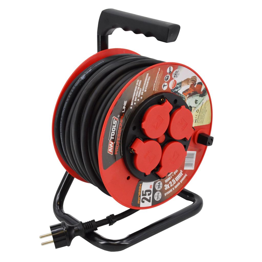 Awtools Przedłużacz Bęben Professional 50M 3X2,5Mm 16A 3680W Ip44