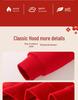 Unisex Red Fleece-Lined Hoodie for Kids - Warm New Year’s Greeting Outfit