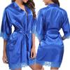 Europe & America Plus Size Sexy Bathrobe: Ice Silk Lingerie Pajamas 3025