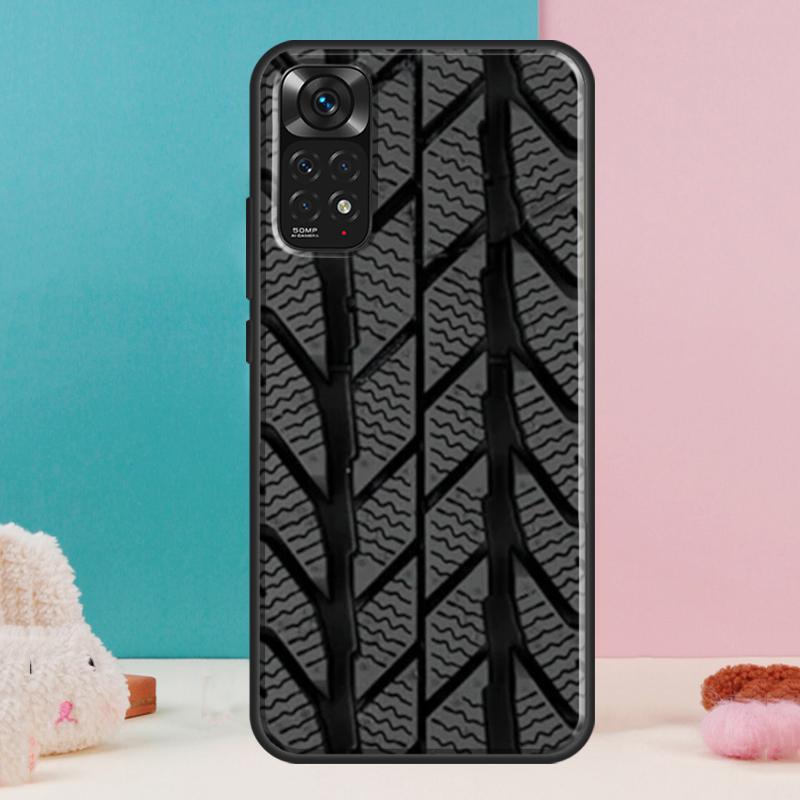 Tire Tread Pattern Case For Xiaomi Redmi Note 14 12 11 9 10 13 Pro 9S 10S 11S 12S Redmi 13C 10C 12C 14C Cover