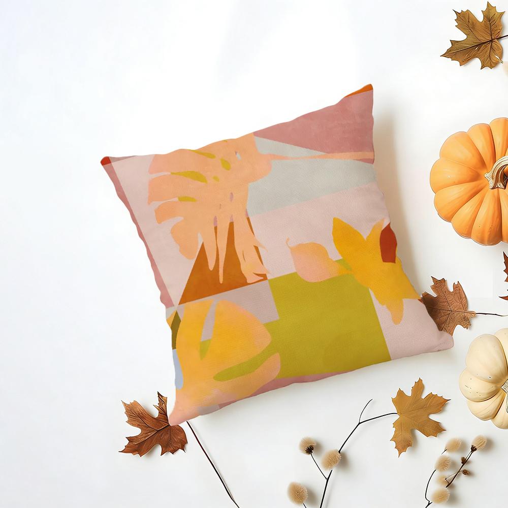 Calm Stylish Morandi Geometric Abstraction Cushion Cover Washable Linen Pillowcase Soft For Daily Sofa Bed Home Room Decor