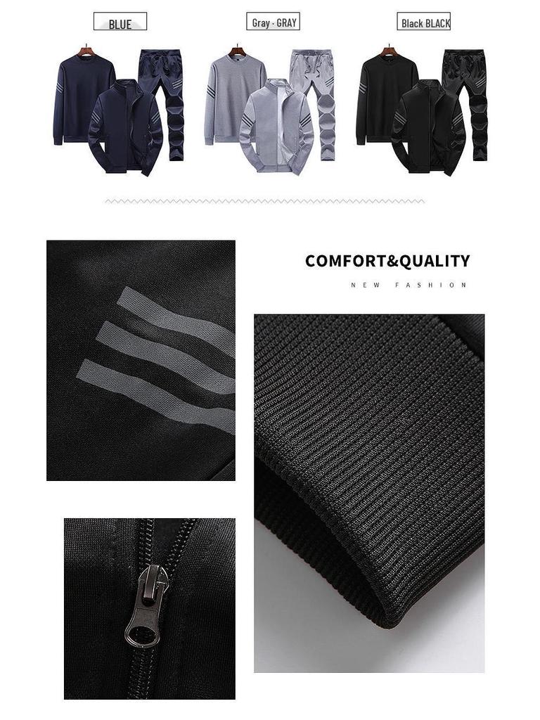 Men's Trendy Spring & Autumn Sportswear Set: Casual Jacket & Two or Three-Piece Option