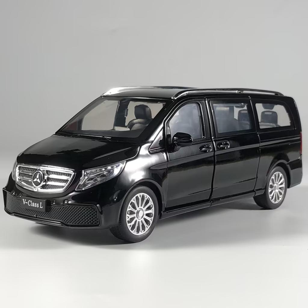 1/24 Benz V260L MPV Alloy Metal Diecast Model Car Home Trendy Ornaments and Computer Desktop Decoration High Simulation Vehicles