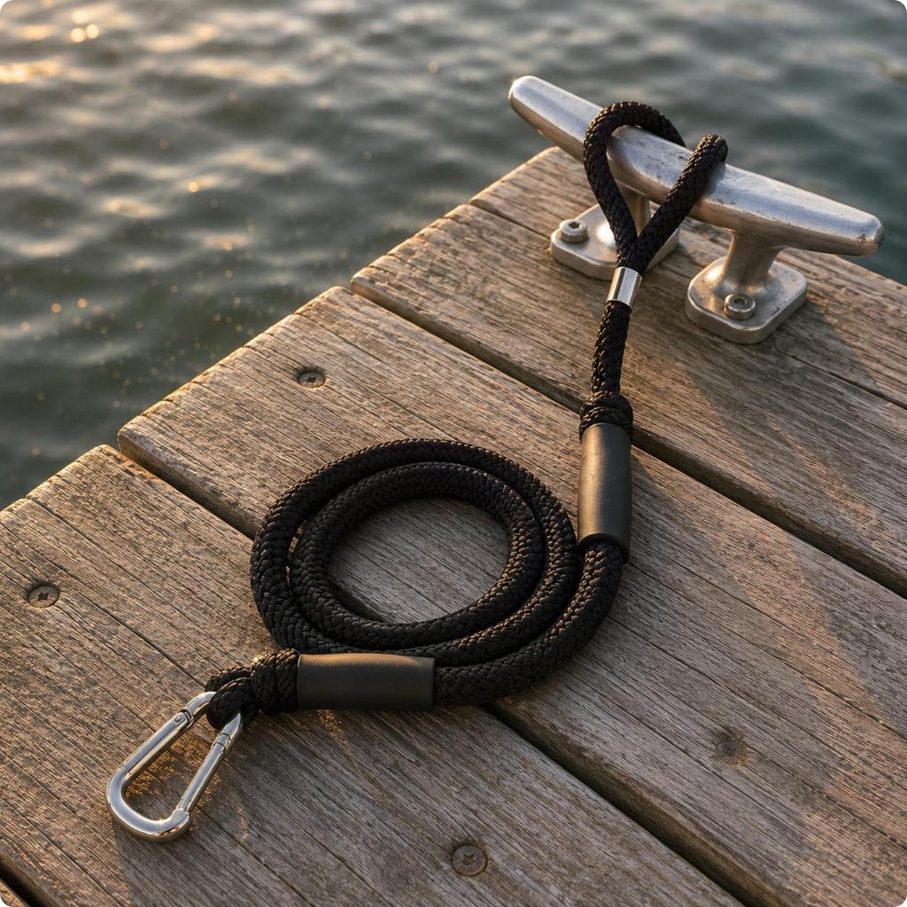 Bungee Dock Line Reinforced Sleeves Bungee Mooring Rope Stretch Dock Line Coiled Hook and Loop Rope Stretchy