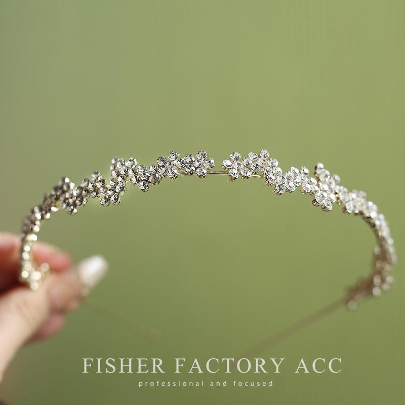 Elegant Bridal Rhinestone Flower Hairbands Headband Women Girls Hair Head Hoop Band Accessories Headdress Headwear Ornament