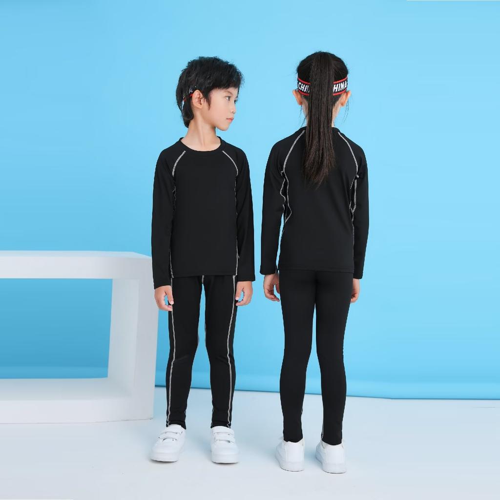Autumn and Winter Children's Tights Men's and Women's Long-sleeved Suits Basketball Football Training Clothes Training Camp Base Fitness Clothes