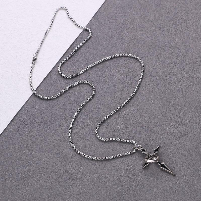 Ringed Cross Pendant Necklace: Unisex Hip Hop Sweater Chain for Autumn/Winter