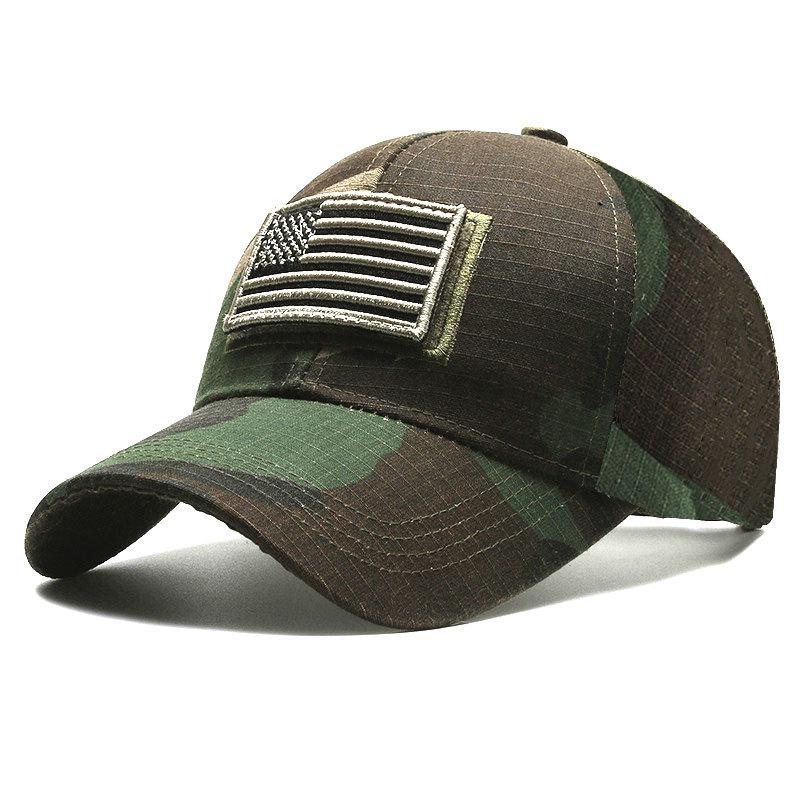 Spring & Autumn Velcro Baseball Cap with American Flag Embroidery – Unisex Outdoor Design