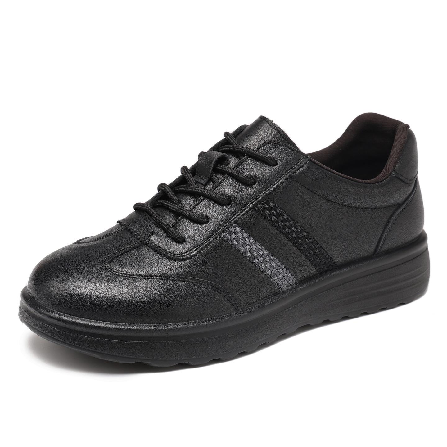 

Женская повседневная обувь из натуральной кожи на осень - Нескользящая, мягкая подошва, удобная плоская подошва, стиль 801330 38 чёрный