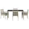 Garden Dining Set 5 pcs Light Grey Poly Rattan