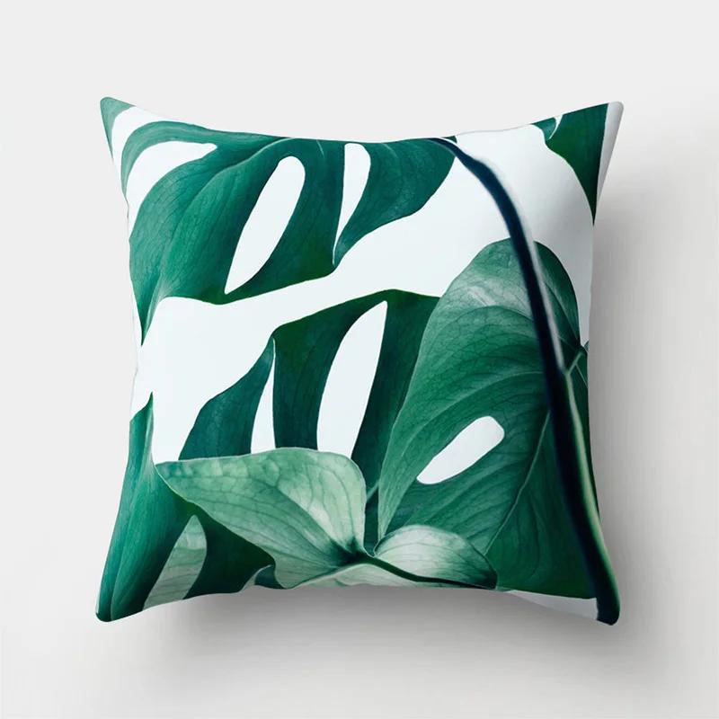 Tropical Palm Leaf Coniferous Decorative Double-Sided Polyester Cushion Cover Pineapple Yellow Green Car Throwing Pillowcase