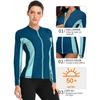 CHARMLEAKS Women Long Sleeve Zipper Rashguard Swimsuit Surfing Top Rash Guard Zipper UPF50+ Swimwear