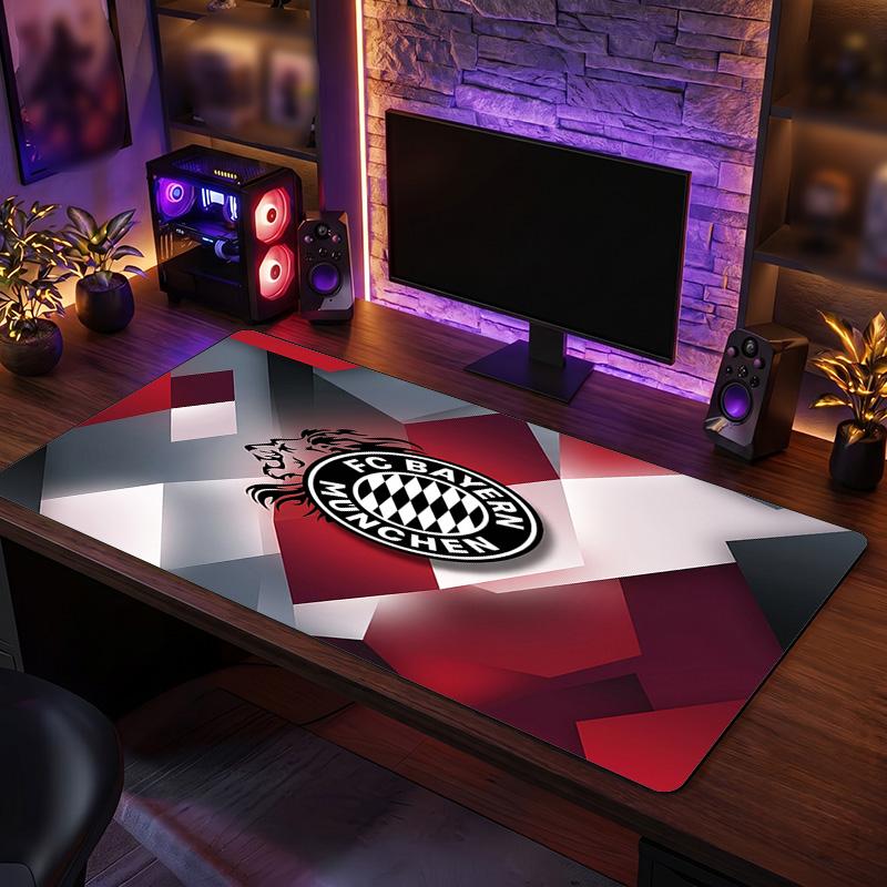 Tappetino per Mouse con Motivo a Tema Bayern Monaco, Design con Logo Calcio Tappetino da Scrivania XXL per Gaming Mouse Pad Antiscivolo per Computer