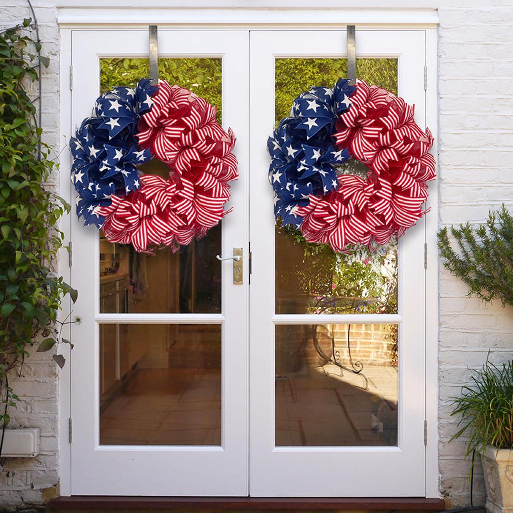 Independence Day Wreath Door Hanging, Home Fabric Decorations, Holiday Window Props