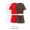 Kaslead New Arrival Women's Fashion Style Short Sleeve Double-Sided Cloth Sweatshirt Casual Pants 3199151 3199152