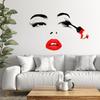 Beauty Female Face Wall Sticker Decal Beauty Studio Wallpaper Cosmetic Makeup Wall Art Sticker Mural Removable Salon Decoration