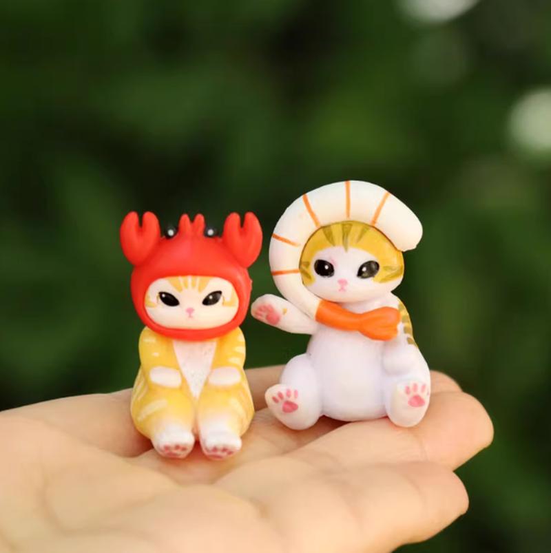 Mufosand Fried Shark Cat Blind Box Backpack Collectible Pvc Action Figure Trendy Toys Surprise Holiday Gifts Desktop Ornament