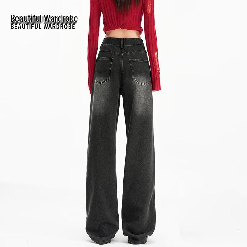BEAUTIFUL WARDROBE Women's American Retro Straight-Leg Loose Jeans