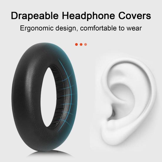 2Pcs Replacement Ear High Elastic Comfortable Pads Soft to Wear Simple Installation Headphone