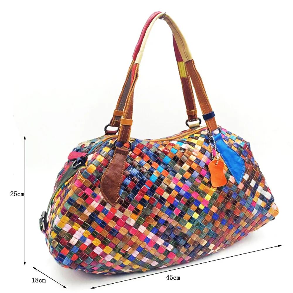 Fashion Genuine Leather Underarm Handbags Casual Women Girl Real Cowhide Shopping Tote Multicolor Designer Female Shoulder Bag