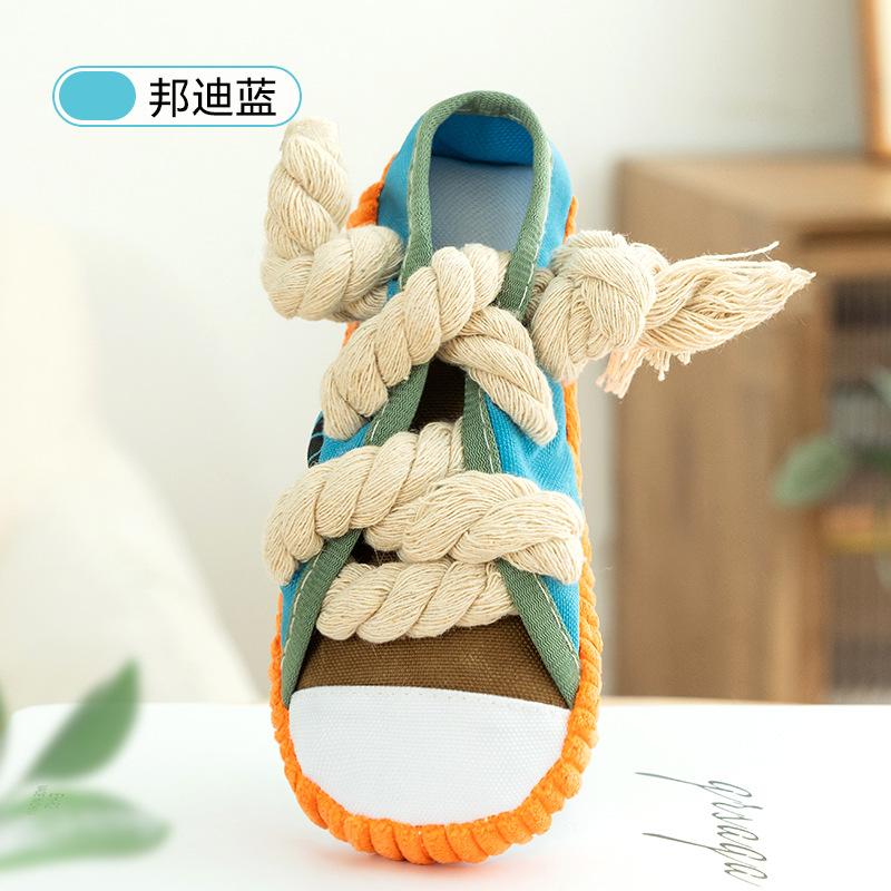Dog Toys Shoes Pet Cotton Rope Slippers Sound Making Toys Teeth Cleaning Built-in BB Airbag Round Ball Bell Various