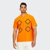 Puma x Pronounce Geometric Pattern Half-Zip Short Sleeve Shirt Unisex Tops Bright-Orange 532153-29