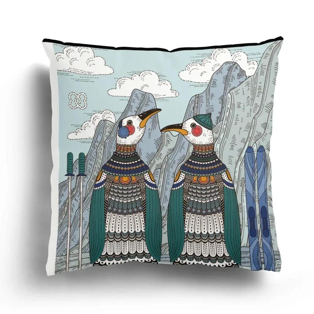 Luxuriöse Heimdeko Kissenbezug Wohnzimmer Sofa Kissenbezug Cartoon Tier Zebra Bär Muster Kissenbezug