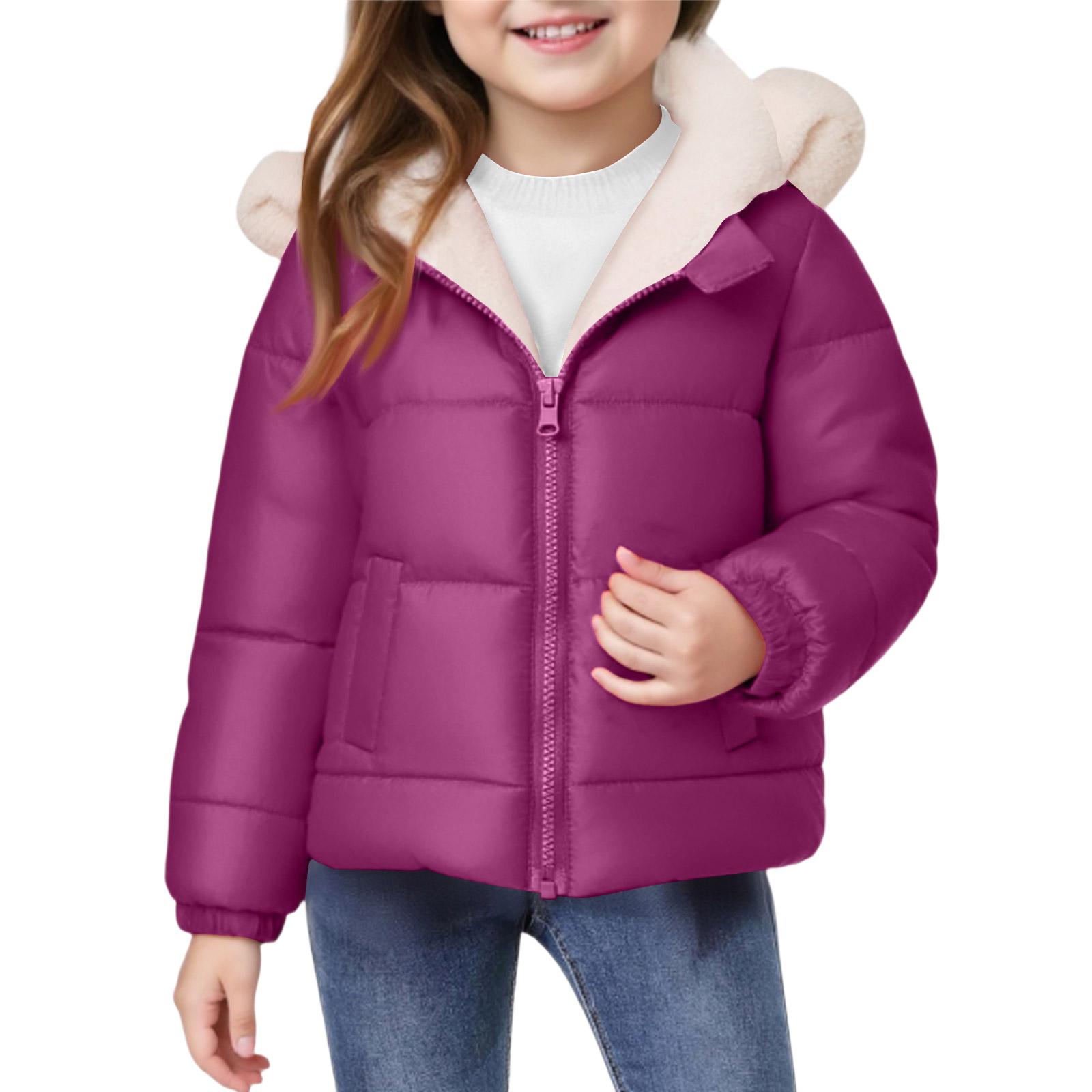 

Kids Ear Pocket Coat - Solid Color Short Cotton Jacket 110