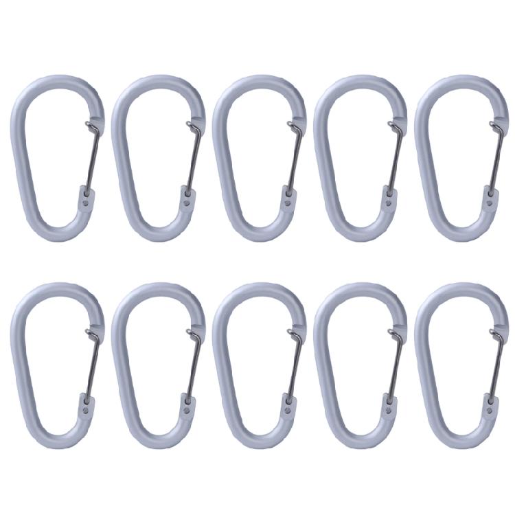 10Pcs D Shape Carabiner Hook Set Aluminum Alloys Snap Spring Carabiner Clip