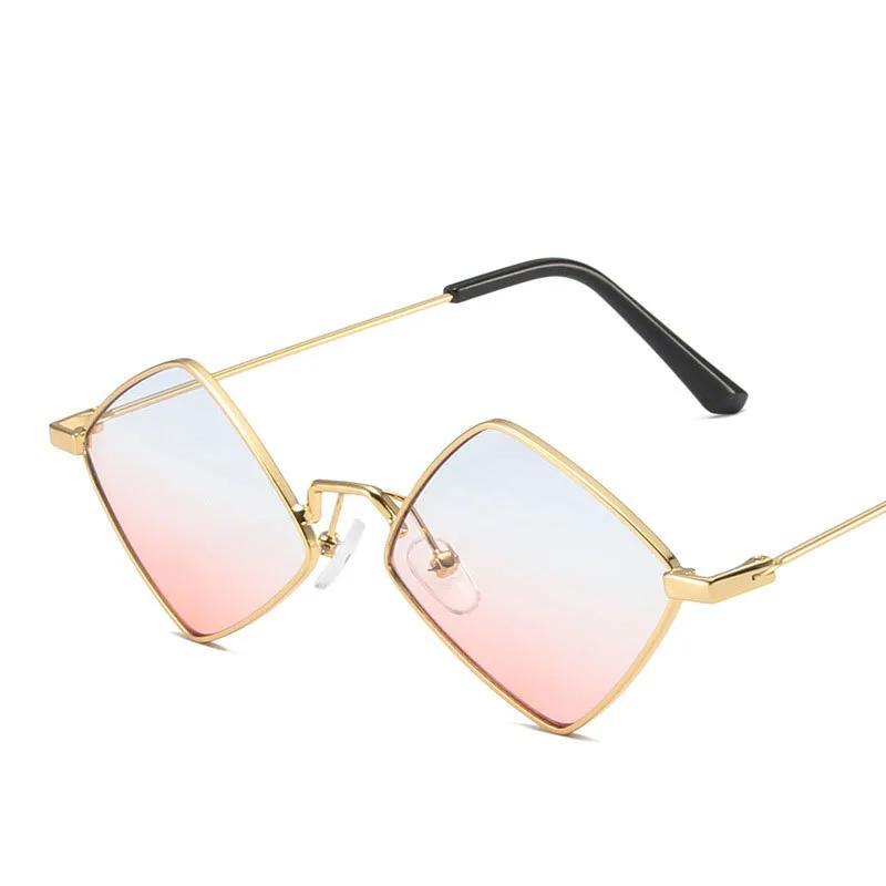 Y2k Metalowe nieregularne okulary przeciwsłoneczne w kształcie rombu Damskie Dla mężczyzn Nowa luksusowa marka Projektant Vintage Punk Hip Hop Popularne okulary przeciwsłoneczne UV400