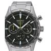 Seiko Analog Black Dial Silver Band Stainless Steel Watch Classic Men's - SSB413P1, Black,