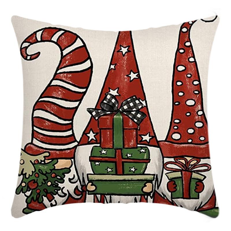 New Christmas Throw Pillow, Polyester Linen, Festive Dress Cushion, Bedroom Living Room Square Pillow, Cushion Pillow Case